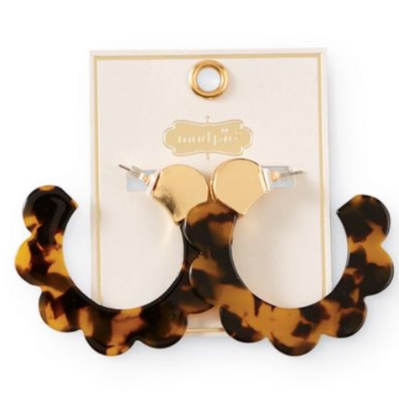 Mud Pie Jewelry - New - Scalloped Tortoise Earrings by Mud Pie